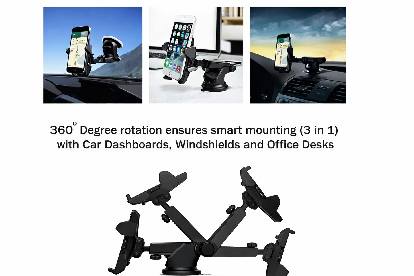 Car Mobile Holder For Dashboard (Black)